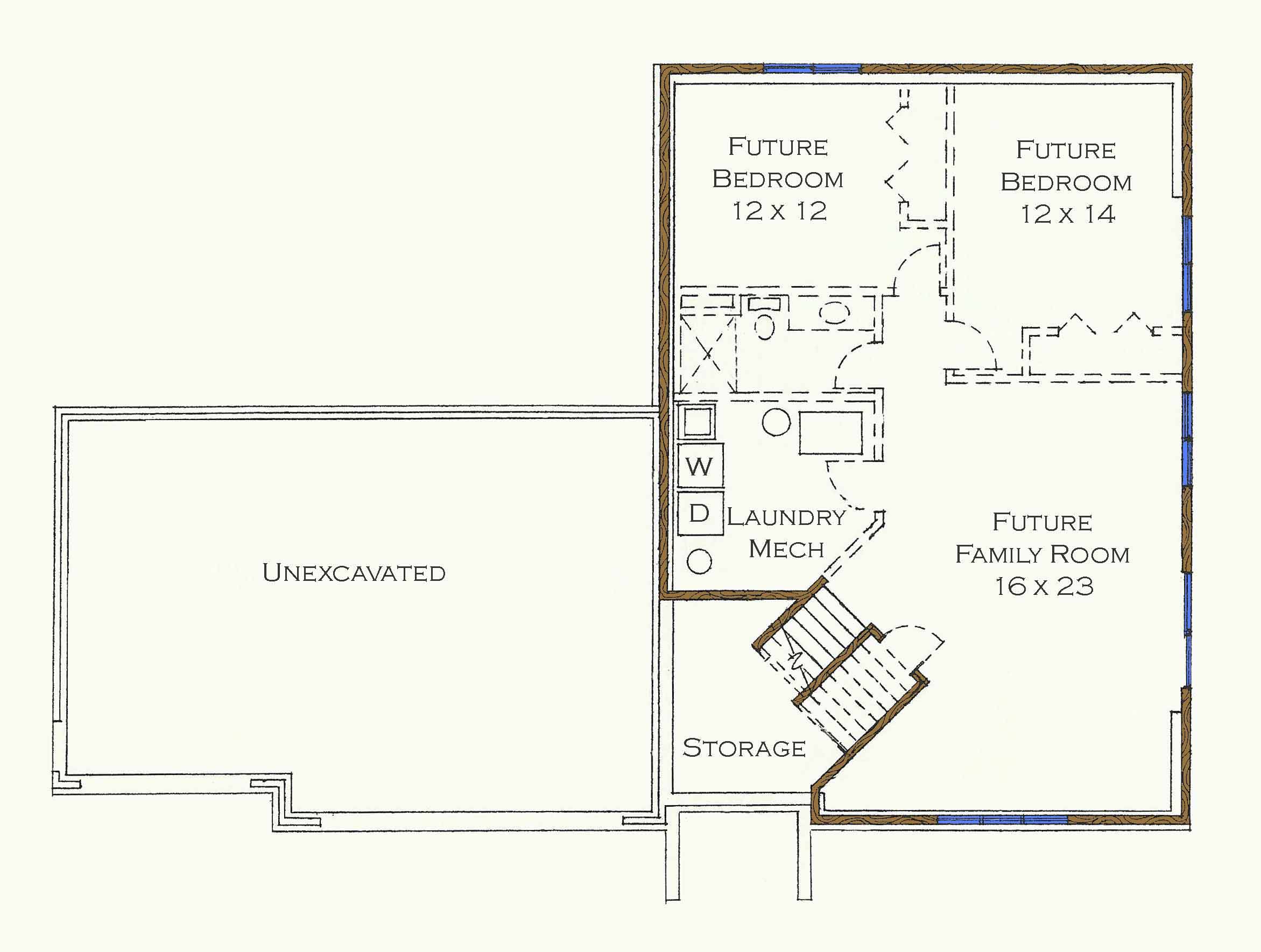 1112 SF Split House Plan